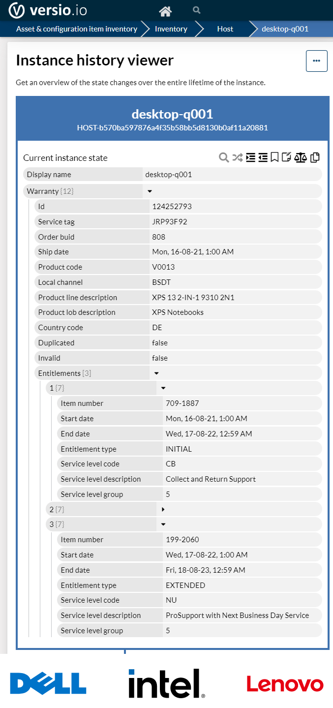 Easy recording and monitoring of the manufacturer's warranty for all desktop devices